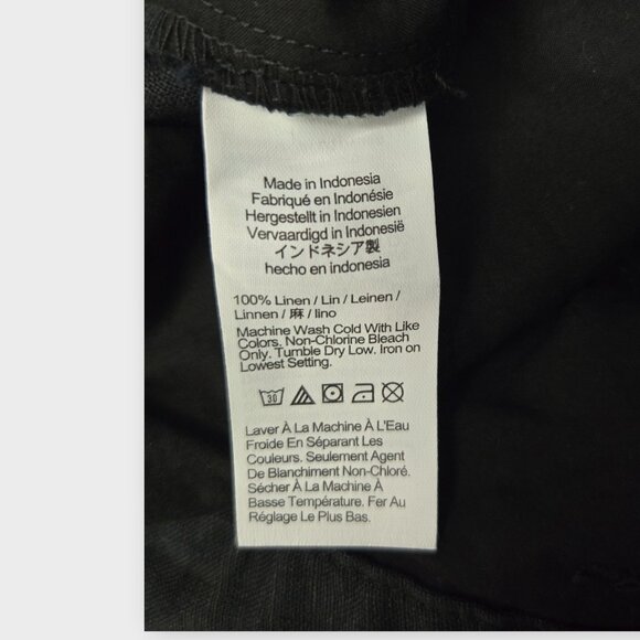 MADEWELL The Harlow Wide-Leg Pant in 100% Linen Black NWT - Picture 9 of 11